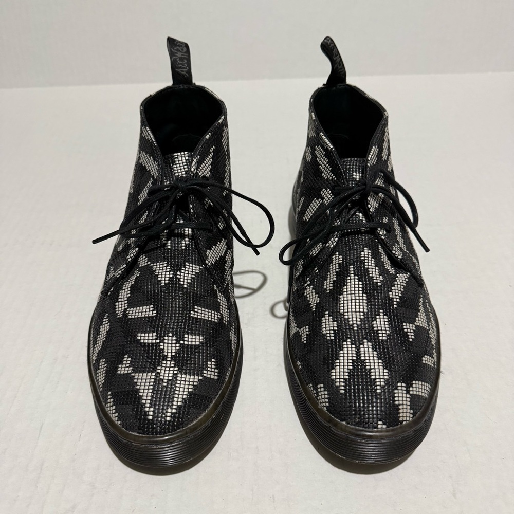 Dr. Martens Daytona Geometric Desert Snakeskin Combat Ankle Boots